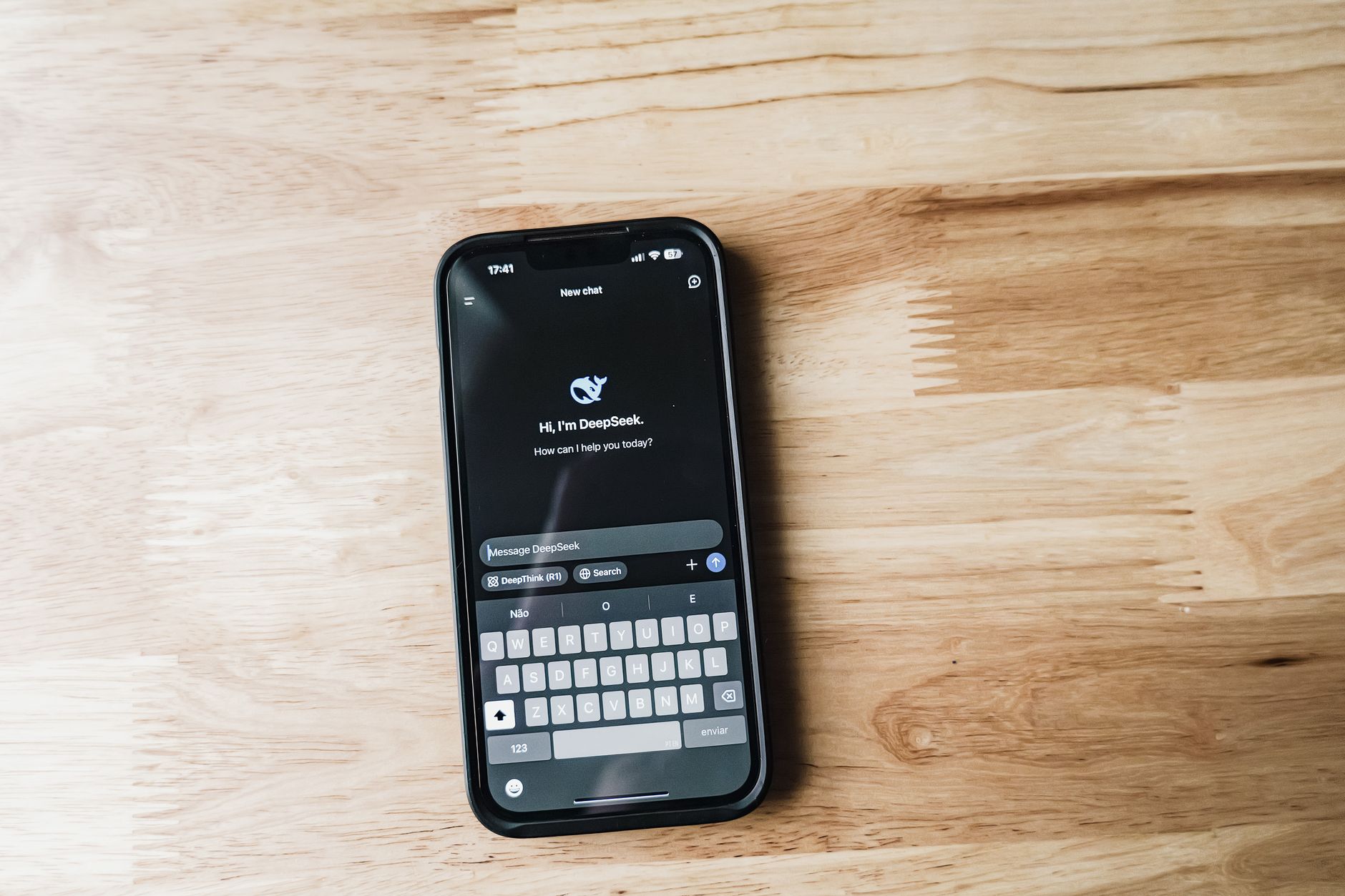 Assistente de conversa num smartphone